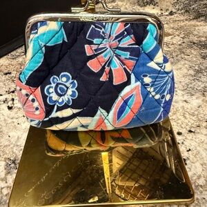 Vera Bradley Quilted Floral Clutch - Blue and Multicolor